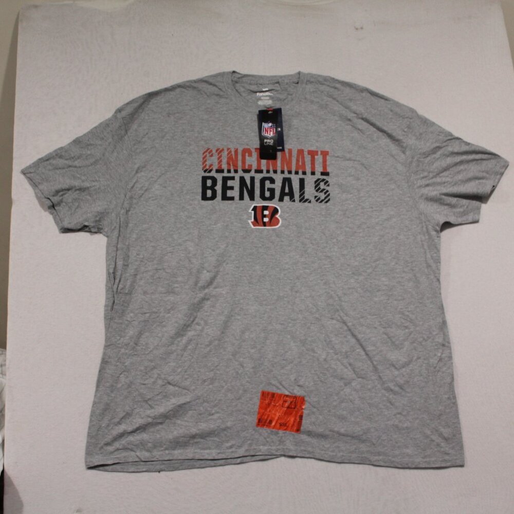 Fanatics Men Gray Cincinnati Bengals Tee Shirt Size 5XL